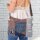Sunsa woman canvas jeans bag stonewashed blue shoulder bag brown crossbody small