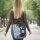 Sunsa Umhängetasche aus recycelter Jeans und schwarzem Canvas. Nachhaltige Damen Crossbody Bag
