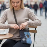 Sunsa woman canvas bag blue shoulder bag small crossbody colorful