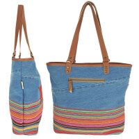 Sunsa Schultertasche Jeans Shopper große Handtasche Damen Jeanstasche