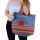 Sunsa Vintage Shoulder Bag Shopper of canvas with leather