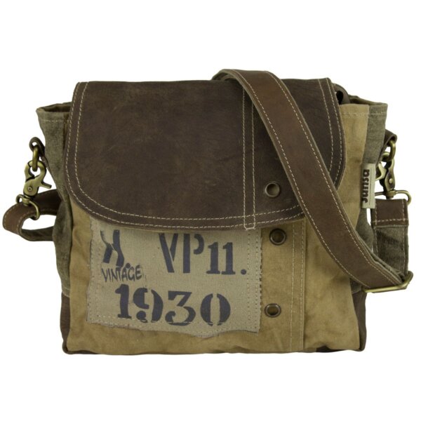Sunsa Vintage Shoulder Bag handbag canvas with leather small Crossbody bag