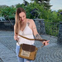 Sunsa Vintage Shoulder Bag handbag canvas with leather small Crossbody bag