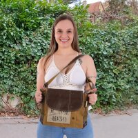 Sunsa Vintage Shoulder Bag handbag canvas with leather small Crossbody bag