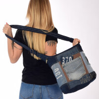 Sunsa Hobo Tasche aus Jeansstoff & braune Canvas....