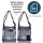 Sunsa Hobo Tasche aus recycelter Jeans & braune Canvas. Umhängetasche mit verstellbarem Henkel