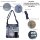 Sunsa Hobo Tasche aus recycelter Jeans & braune Canvas. Umhängetasche mit verstellbarem Henkel