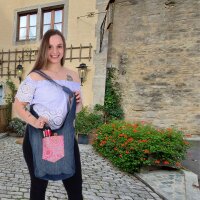 Sunsa Wende Hobo Cotton/Jeans Umhängetasche Schultertasche Crossbodybag