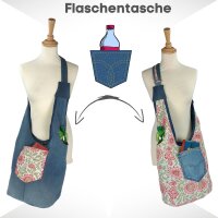 Sunsa Wende Hobo Cotton/Jeans Umhängetasche Schultertasche Crossbodybag