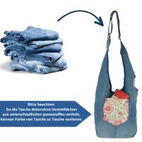 Sunsa Wende Hobo Cotton/Jeans Umhängetasche Schultertasche Crossbodybag