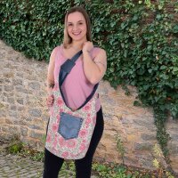 Sunsa Wende Hobo Cotton/Jeans Umhängetasche Schultertasche Crossbodybag