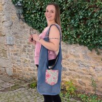Sunsa Wende Hobo Cotton/Jeans Umhängetasche Schultertasche Crossbodybag
