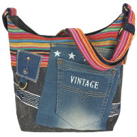 Sunsa Umhängetasche aus Upcycling Jeans &...