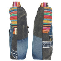 Sunsa Umhängetasche aus Upcycling Jeans & Canvas. Crossbody Hobo Tasche
