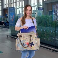 Sunsa XXL Handtasche Canvas Schultertasche Nachhaltige Große Weekender Damen Tasche