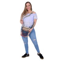 Sunsa kleine Umhängetasche, Canvas Crossbody Bag. Schultertasche mit Abstrakt Kunst Design