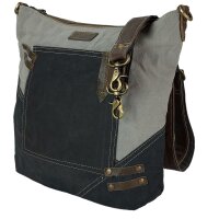 Sunsa Damentasche Canvas Umhängetasche grau/ schwarz Schultertasche Damentasche