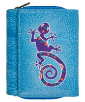 Geldbörse S, echtes-weiches Leder Geko neu - blau