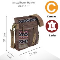 Sunsa colorful small canvas bag shoulder bag crossbody brown weaved cotton