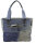 Sunsa Damen Handtasche aus recycelter Jeans & graue Canvas. Nachhaltige Shopper in Patchwork Design