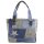 Sunsa Damenhandtasche aus Jeansstoff & graue Canvas. Shopper in Patchwork Design