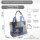 Sunsa Damenhandtasche aus Jeansstoff & graue Canvas. Shopper in Patchwork Design