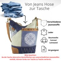 Sunsa Umhängetasche aus Jeansstoff & Canvas. Crossbody Tasche