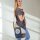 Sunsa canvas bag hobo jeans stonewashed blue shoulder bag crossbody brown