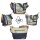Sunsa Damen Canvas Tasche Umhängetasche stone washed Jeans Schultertasche Maritim blau Anker