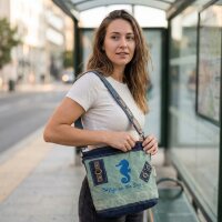 Sunsa Damentasche Maritim Umhängetasche Schultertasche blaue Crossbody mit Seepferd