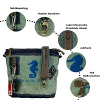 Sunsa Damentasche Maritim Umhängetasche Schultertasche blaue Crossbody mit Seepferd