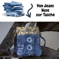 Sunsa kleine Umhängetasche aus recycelter Jeans & Canvas Mini Jeanstasche