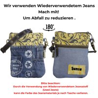 Sunsa kleine Umhängetasche aus recycelter Jeans & Canvas Mini Jeanstasche