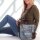 Sunsa Messenger Umhängetasche aus recycelter Jeans und schwarzem Canvas. Nachhaltige Tasche