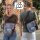Sunsa Messenger Umhängetasche aus recycelter Jeans und schwarzem Canvas. Nachhaltige Tasche