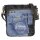 Sunsa Messenger Umhängetasche aus Upcycling Jeans und schwarzem Canvas. Tasche