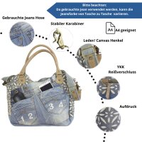 Sunsa woman Canvas Bag Handbag Shopper Jeans Bath Bag Weekender blue