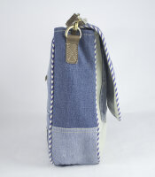 Sunsa Canvas Bag Messenger shoulder bag jeans stone washed beige crossbody blue