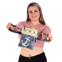 Sunsa Canvas Bag small blue shoulder bag jeans stone washed crossbody colorful