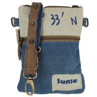 Sunsa Canvas Bag small blue shoulder bag jeans stone washed crossbody colorful