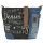 Sunsa Umhängetasche aus Jeansstoff & Canvas. Crossbody mit Vintage Motiv