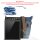Sunsa Umhängetasche aus Jeansstoff & Canvas. Crossbody mit Vintage Motiv