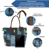 Sunsa XXL Vintage Tasche, Badetasche Weekender Shopper aus Jeansstoff & Canvas