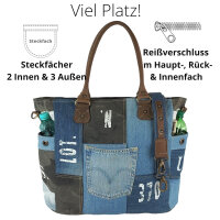 Sunsa XXL Vintage Tasche, Badetasche Weekender Shopper aus Jeansstoff & Canvas