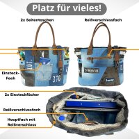 Sunsa XXL Vintage Tasche, Badetasche Weekender Shopper aus Jeansstoff & Canvas