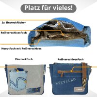 Sunsa Canvas Damen Messengertasche, recycelte Jeans Umhängetasche
