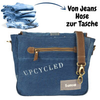 Sunsa Canvas Damen Messengertasche, Upcycling Jeans Umhängetasche
