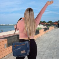 Sunsa Canvas Damen Messengertasche, Upcycling Jeans Umhängetasche