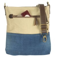 Sunsa Umhängetasche aus Canvas & Upcycling Jeans. Crossbody Bag