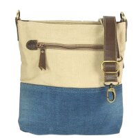 Sunsa Umhängetasche aus Canvas & Upcycling Jeans. Crossbody Bag